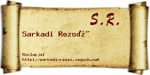 Sarkadi Rezső névjegykártya